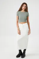 Women's Mineral Wash Ruched Cropped T-Shirt