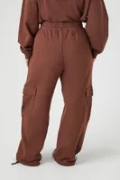 Women's French Terry Cargo Sweatpants in Chocolate, 1X