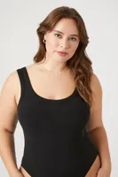 Women's Seamless Tank Bodysuit in Black, 0X