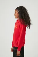 Girls NYC Graphic Hoodie (Kids) in Red, 9/10