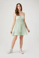 Women's Lace-Trim Flounce Mini Dress