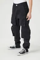 Women's Twill Utility Cargo Pants in Black Large