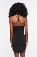 Women's Embellished Halter Mini Dress in Black Medium