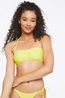 Women's Ruched Bandeau Bikini Top Citron