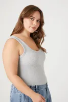 Women's Seamless Tank Bodysuit in Heather Grey, 2X