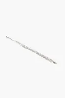 Women's Tiered Rhinestone Chain Bracelet in Clear/Silver