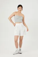 Women's Utility Cargo Bermuda Shorts in White Medium