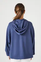 Women's Active Drop-Sleeve Hoodie in Navy, XS