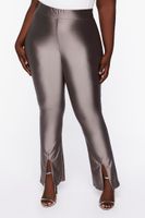 Women's Split Hem Leggings in Grey, 0X