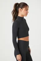 Women's Active Cutout Long-Sleeve Crop Top