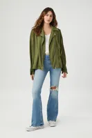 Women's French Terry Zip-Up Jacket in Olive Small