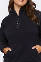 Women's Active Cropped Half-Zip Hoodie in Black, 0X