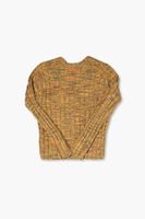 Girls Marled Cardigan Sweater (Kids) in Orange, 11/12