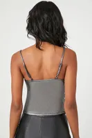 Women's Metallic Cowl Cami in Black Small