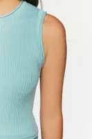 Women's Sleeveless Sweater-Knit Top in Celadon, XS