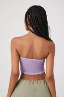 Women's Butterfly Cropped Tube Top in Lavender Medium