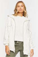 Women's Fleece Zip-Up Hoodie in Cream Small