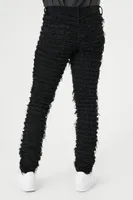 Men Frayed Mid-Rise Skinny Jeans in Black, 33