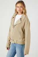 Women's Asymmetrical French Terry Moto Jacket