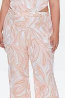 Women's Paisley Wide-Leg Pants in Rose, 0X