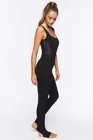 Women's Active Sleeveless Stirrup Jumpsuit in Black, XS