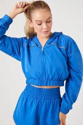 Women's Active Cropped Windbreaker Jacket in Sapphire, XS