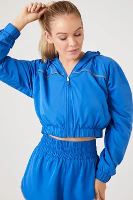 Women's Active Cropped Windbreaker Jacket in Sapphire Medium