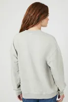 Women's French Terry Brooklyn Graphic Pullover in Heather Grey Medium