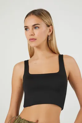 Women's Contour Cropped Tank Top in Black, XL