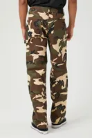 Men Twill Camo Utility Pants in Olive, 32