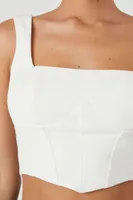 Women's Corset Crop Top in White Large