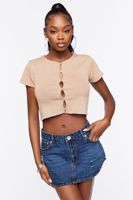 Women's Seamless Cutout Cropped T-Shirt in Walnut Small