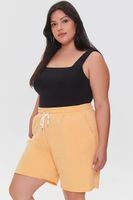 Women's French Terry Sweatshorts in Cantaloupe, 1X