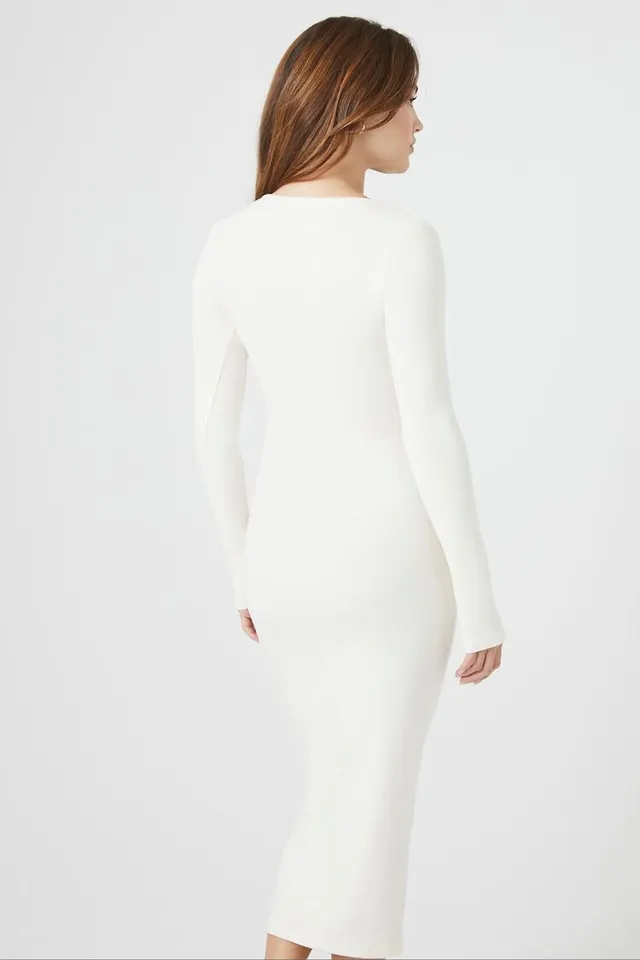 bodycon long dress with sleeves Falling For You Long Sleeve Ruched Bodycon Dress Avocado main image 0