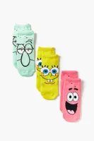 SpongeBob Graphic Ankle Socks - 3 Pack in Pink