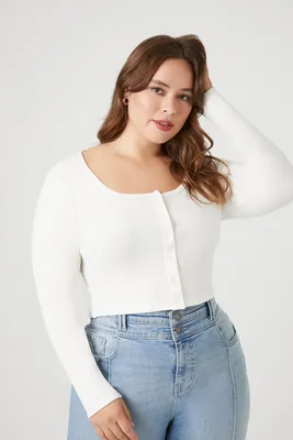 Women's Cardigan Sweater in Vanilla, 1X