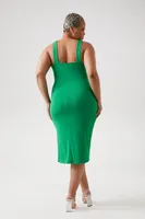 Women's Cutout O-Ring Midi Dress in Verdant Green, 3X