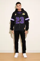 Men Los Angeles Lakers Combo Zip-Up Hoodie in Black Medium