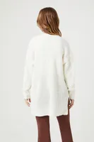 Women's Open-Front Cardigan Sweater in Ivory, XL