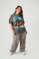 Women's The Beatles Graphic T-Shirt in Grey, 0X