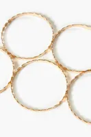 Women's Scalloped Bangle Bracelet Set in Gold