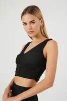 Women's Ruched Mesh Crop Top