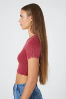 Women's Rib-Knit Cropped T-Shirt