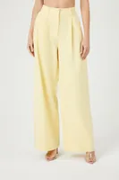 Women's High-Rise Wide-Leg Trouser Pants in Yellow, XL