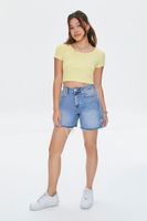 Women's Cropped Cotton T-Shirt in Mimosa Medium