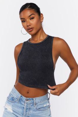 Women's Ribbed Knit Cropped Tank Top