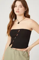 Women's Ribbed Asymmetrical Cutout Tube Top