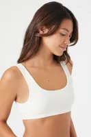 Women's Seamless Ribbed Bralette in Vanilla Large