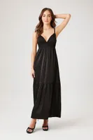 Women's Tiered Cutout Sweetheart Maxi Dress Black