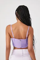 Women's Organza Cropped Bustier Cami in Lavender Small